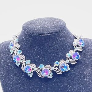 Florenza Rhinestone Necklace Blue Purple AB